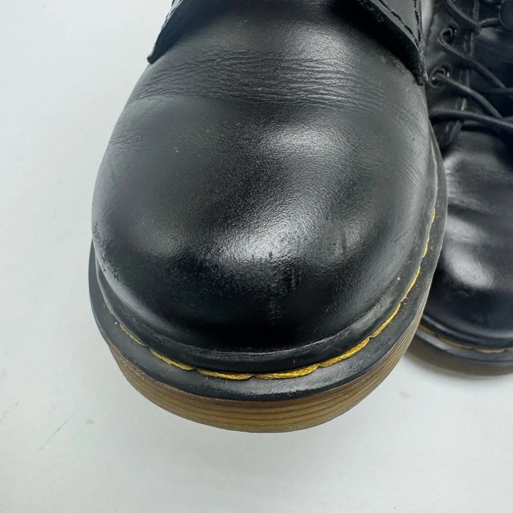 Dr. Martens Junior 1460 Harper Girls Size 11 Black Lace Up Boots Side Zip Combat
